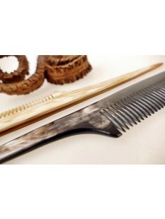 1 x Hornkamm Farbe honiggelb,Toupierkamm Rita 20 x 3 cm mittel = Code C