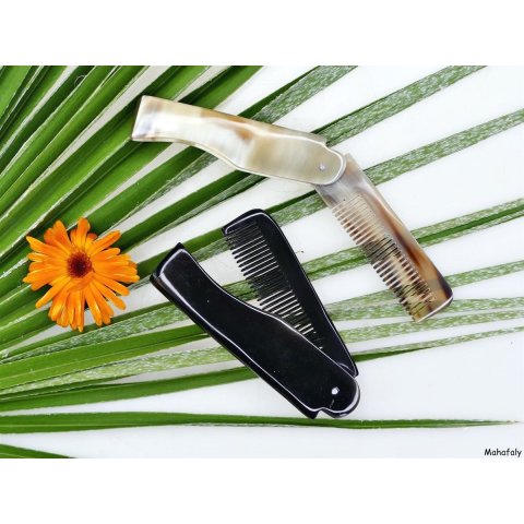 1 x Hornkamm Klappkamm Taschenkamm Bruno gemixte Farben 10/17 x 2,5 cm fein l = Code B