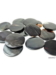 Hornplatten poliert 40 x 40 mm 2. Qualit&auml;t - 25 % oval