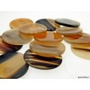 Hornplatten poliert 40 x 40 mm 2. Qualit&auml;t - 25 % oval