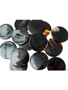 Hornplatten poliert 40 x 40 mm 2. Qualit&auml;t - 25 % rund