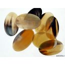 Hornplatten poliert 40 x 40 mm 2. Qualit&auml;t - 25 % rund