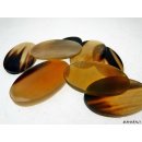 Hornplatten poliert 40 x 40 mm 2. Qualit&auml;t - 25 % rund