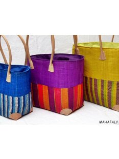 Raffia Bast Raphia Korb Harlekin vertikal geteilt,...