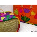 Raffia Bast Raphia Korb Blumen Farbmix 36 cm = Code gr&uuml;n