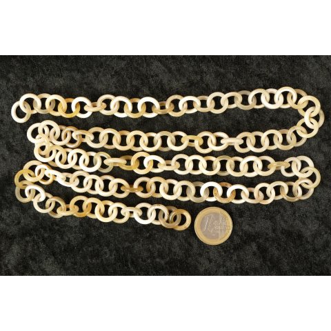 Horn Gliederkette Strang D1 L&auml;nge 90 cm D1 poliert hell rund D12 - 14 mm = Code J