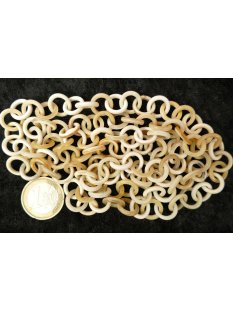 Horn Gliederkette Strang D1 L&auml;nge 90 cm D1 poliert hell rund D12 - 14 mm = Code J