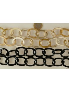Horn Gliederkette oval Strang D7 L&auml;nge 90 cm poliert...