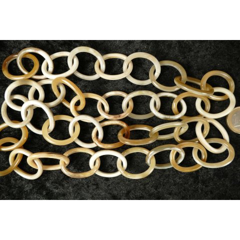 Horn Gliederkette oval Strang D7 L&auml;nge 90 cm poliert = Code J hell