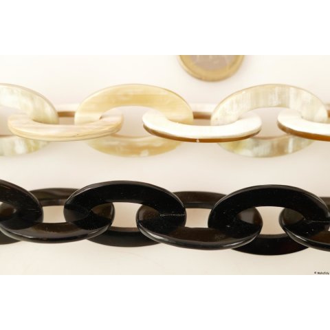 Horn Gliederkette dick oval Strang D8 L&auml;nge 90 cm poliert = Code J