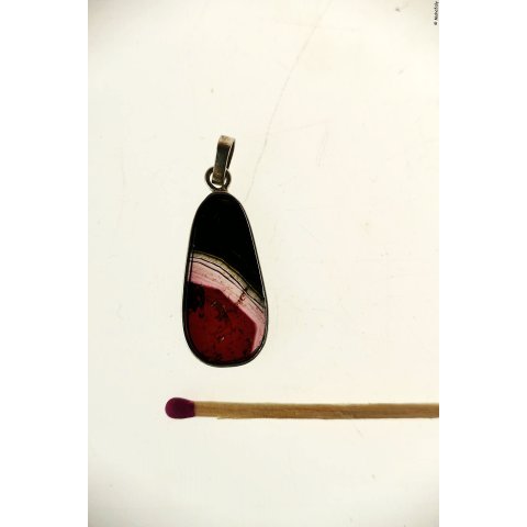 TS77 Turmalin Scheibe als Anh&auml;nger gefasst in Silber 25 x 12 mm 9,7 ct.