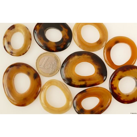 1 St&uuml;ck Horn Ring Glied Yak Horn gelb D 30 - 40 mm poliert