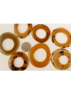 1 St&uuml;ck Horn Glied Ring Yak Horn gelb D 40 - 60 mm...