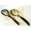 Horn Sch&ouml;pfl&ouml;ffel Reisl&ouml;ffel Afrika geschwungen antik matt poliert 28 cm = Code C