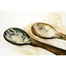 Horn Sch&ouml;pfl&ouml;ffel Reisl&ouml;ffel Afrika geschwungen antik matt poliert 28 cm = Code C