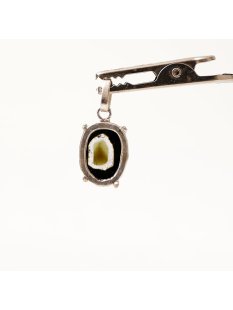 TSA105 Wassermelonen Turmalin Scheibe als Anh&auml;nger...