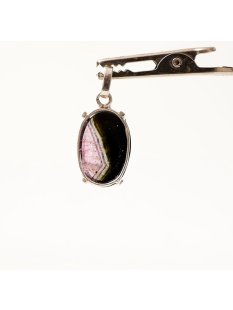 TSA108 Turmalin polychrome Scheibe als Anh&auml;nger...