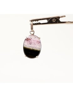 TSA109 Turmalin polychrome Scheibe als Anh&auml;nger...