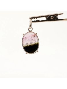 TSA109 Turmalin polychrome Scheibe als Anh&auml;nger...