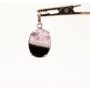 TSA109 Turmalin polychrome Scheibe als Anh&auml;nger gefasst in Silber 22 x 13 mm 11,7 ct.
