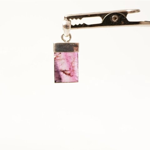 TSA112 Turmalin Scheibe als Anh&auml;nger gefasst in Silber 20 x 9 mm 9,0 ct.