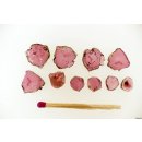 TSL123 Turmalin Rubellit Scheiben 10 St&uuml;ck aus einem Kristall 17,5 ct.