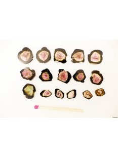 TSL124 Turmalin Rubellit Scheiben 5 - 10 mm aus einem...