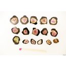 TSL124 Turmalin Rubellit Scheiben 5 - 10 mm aus einem Kristall 43,8 ct.