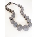 Hornkette Haba grau geschliffen 55 cmNaturschmuck BIO &Ouml;KO - 50 % reduziert