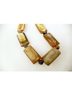 Hornkette Andros grau+gelb matt 65 cm = Code G