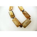 Hornkette Andros grau+gelb matt 65 cm = Code G