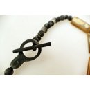 Hornkette Andros grau+gelb matt 65 cm = Code G