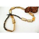 Hornkette Andros grau+gelb matt 65 cm = Code G