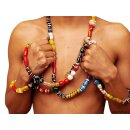 Recycling Plaste Perlen Strang vakana gasy -XS- 210 cm aus 120 Perlen 12 - 25 mm aus recyceltem Plastikabfall = Code H