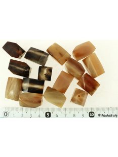 Hornperlen Naturfarben Caramel poliert 100 g. Freeform...