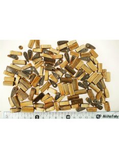 Hornperlen braun gebrannt seidenmatt 100 g Form Blockstab...