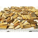 Hornperlen braun gebrannt seidenmatt 100 g Form Blockstab Cuboid 15 mm