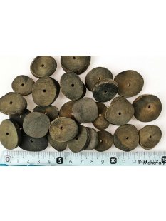 Hornperlen grau geschliffen100 g Form Scheibe D: 20 - 30 mm