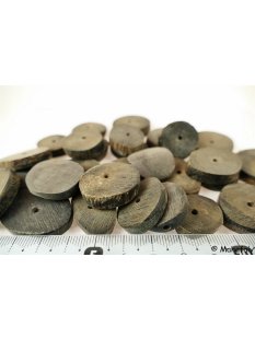 Hornperlen grau geschliffen100 g Form Scheibe D: 20 - 30 mm