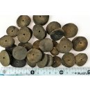 Hornperlen grau geschliffen100 g Form Scheibe D: 20 - 30 mm