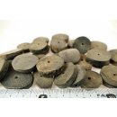 Hornperlen grau geschliffen100 g Form Scheibe D: 20 - 30 mm