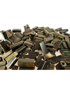Hornperlen schwarz poliert 100 g Stab Cuboid 10 - 30 mm