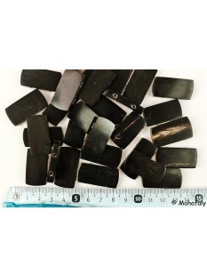 Hornperlen schwarz poliert 100 g Platte rechteckig 20 -...