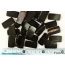 Hornperlen schwarz poliert 100 g Platte rechteckig 20 - 30 mm