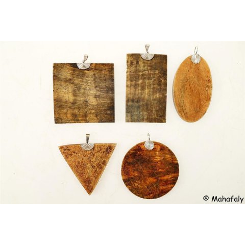 Horn Anh&auml;nger mit Silber&ouml;se Amanda antik 4 cm = Code C oval