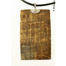 Horn Anh&auml;nger mit Silber&ouml;se Amanda antik 4 cm = Code C oval