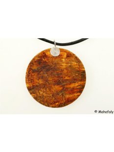 Horn Anh&auml;nger mit Silber&ouml;se Amanda antik 4 cm = Code C rechteckig