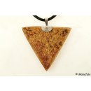 Horn Anh&auml;nger mit Silber&ouml;se Amanda antik 4 cm = Code C rechteckig