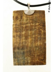 Horn Anh&auml;nger mit Silber&ouml;se Amanda antik 4 cm = Code C dreieckig