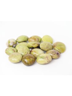 1 kg Handst&uuml;cken Handschmeichler Trommelstein  Madagaskar Opal gr&uuml;n Prasopal poliert